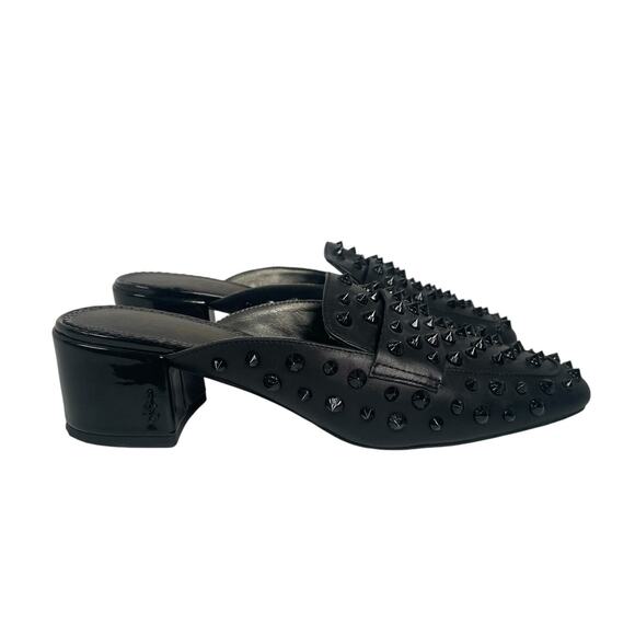Sam Edelman Women's Studded Embellished Mule Loafer Heels size 7 Goth Black - Picture 2 of 10